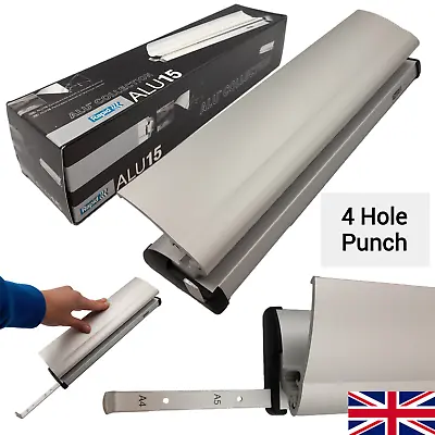 4 Hole Paper Punch Heavy Duty Holepunch Adjustable Position Puncher Desk Office • £9.99