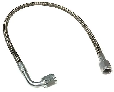 Turbo Oil Feed Line 40  Steel Braided -4AN -4 AN 90 Degree Line Made In The USA • $25.99