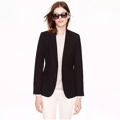 J.CREW Ludlow Tailored Blazer Jacket Italian Wool Gabardine Black 0 XS NWOT $375 • $65