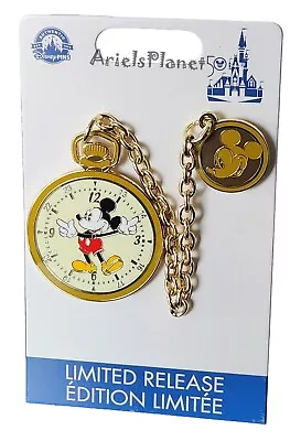 $24.85 • Buy Walt Disney World 50th Anniversary Mickey Pocket Watch Pin – Limited Release