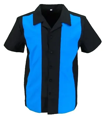 £29.99 • Buy Retro Black/Blue Rockabilly Bowling Shirts
