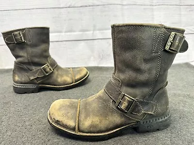 UGG Australia Rockville Men's Size 10 Boots Moto Brown Distressed Leather • $53