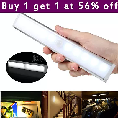 £1.99 • Buy Motion Sensor Light Cabinet LED USB Rechargeable PIR Wardrobe Cupboard Magnetic