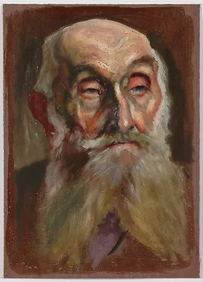 Erwin Stolz (1896-1987)  Old Rabbi  Oil On Paper 1920's • $138.75