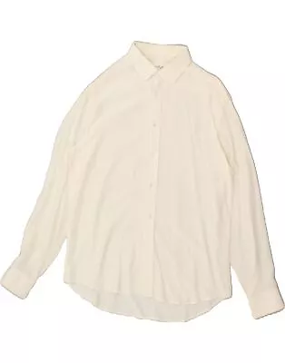 VINTAGE Mens Shirt Medium Off White Silk BF21 • £16.95