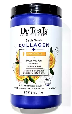 Dr. Teal's Skin Therapy Bath Soak Collagen Radiant Skin Hyaluronic Acid 2lb • £23.35