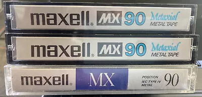 3 Used Maxell MX 90 Audio Cassette Tapes  Type IV Metal As Blank • $21