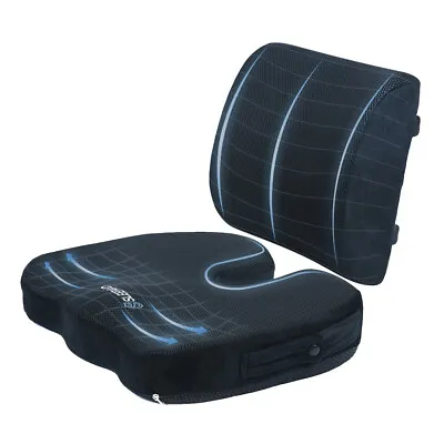 Sleepavo Memory Foam Seat Cushion For Office Chair - Orthopedic Back & Butt • $37.99