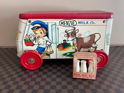 Vintage 40s-50s The Gong Bell 123 Milk Truck With Scarce MILK BOTTLES - Menzie • $239