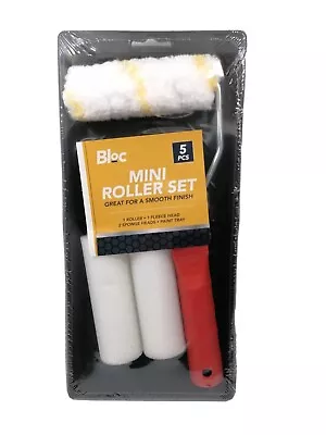 5 Pc Mini Gloss And Emulsion Paint Foam Roller Set & Tray 4  Decorators  Kit • £5