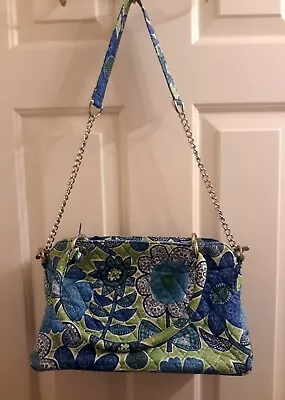 Vera Bradley Shoulder Strap  Doodle Daisy  2012 Lime Green Teal  Royal Blue • $10