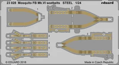 Eduard 1/24 De Havilland Mosquito FB Mk.VI Seatbelt STEEL (Airfix) 23028 • $10.49