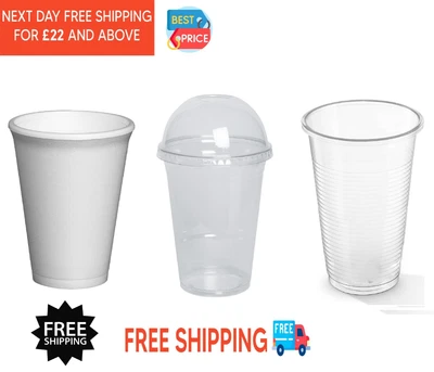 £1468.95 • Buy Clear&White Plastic Disposable 10oz Cups For Water Juice & All Occasion Drinking