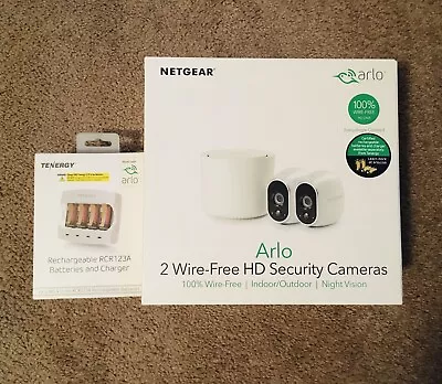 Arlo Wireless Home Security Camera System 2 Camera Kit W/Tenergy Batteries 🔋 • $145