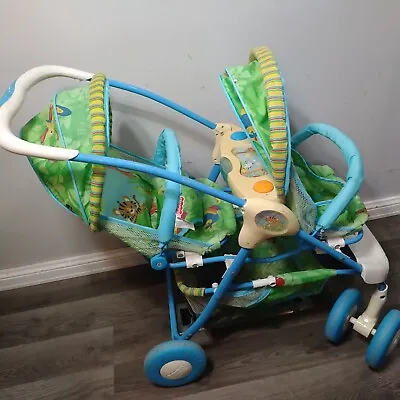 Vintage Tolly Tots Fisher Price Rainforest Baby Doll Double Stroller  • $59.99