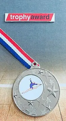 Gymnastic Metal Medal - Silver + FREE Ribbon • £1.99