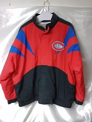 Vintage 90s Shark Tooth Montreal Canadians Pro Line Apex One Jacket Coat Size XL • $99.95