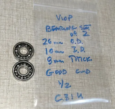 Emco Emcomat Maximat V10-P Lathe Bearing Set 26mm O.D. 10mm I.D. 8mm Thick C31U • $9