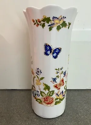 Aynsley China Cottage Garden Floral Butterfly 14cms Straight Tall Vase Perfect • £2.50