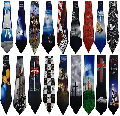 New Steven Harris Mens Christian Necktie Jesus Religious Neck Tie Design 1-63 • $13.99