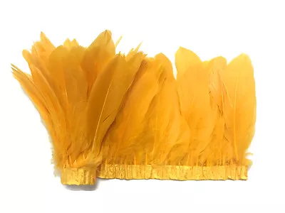 1 Yard - Gold Yellow Goose Pallet Parried Feather Trim Nagoire Satinettes Supply • $13.73