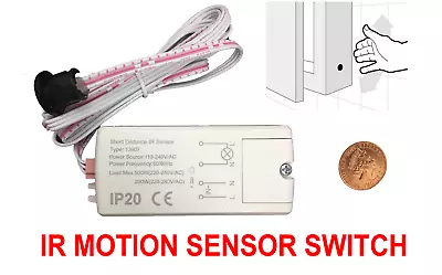 Electronic IR MOTION SENSOR SWITCH TOUCHLESS ON/OFF Kitchen Cabinet Light Doors • £15