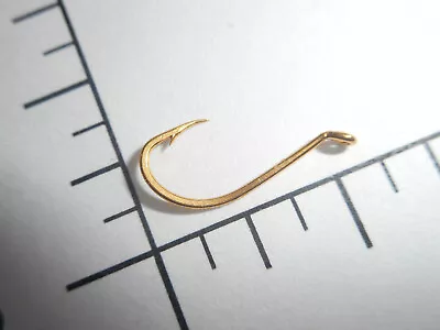 100 Mustad #10 Salmon Fly Tying Beak Hooks Reversed Goldplated Xlong Shank 9561a • $12.99