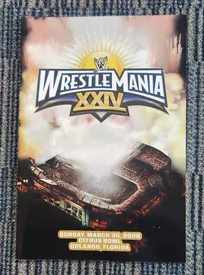 2008 WWE WrestleMania 24 Event Program With BONUS POSTER STILL ATTATCHED • $39