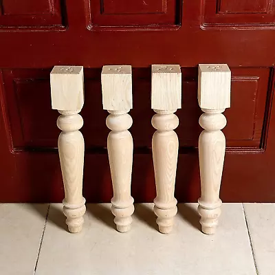 Farmhouse Table Legs Legs For Furniture Set Of 4 Unfinished Wood Furniture • $71.99