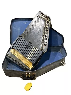 Vintage Oscar Schmidt 36 String 12 Chord Autoharp Case Harp Black Retro Antique • $149.98