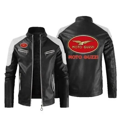 Motoguzzi Motorcycle Leather Jacket Biker Cowhide Motorbike Jacket In Ce Armour • $175.55