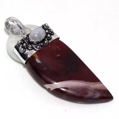 925 Silver Plated-Mookaite Rainbow Moonstone Ethnic Cap Pendant Jewelry 2.5  JW • $3