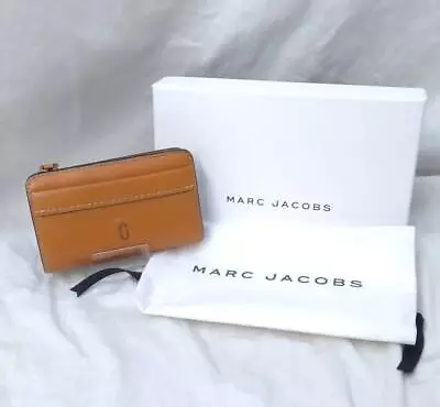 MARC JACOBS Men's Used Wallet Bi-fold Coin Purse Camel Leather With Box • $119.60