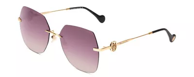 MASERATI MS51104 Unisex Oversized Sunglasses In Gold Black & Violet Purple 58 Mm • $299.96