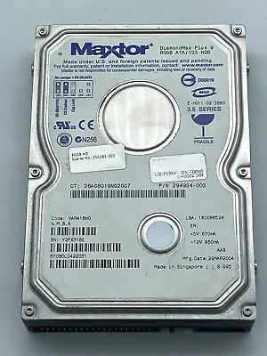 Maxtor DIAMONDMAX PLUS 9 6Y080L0 80GB IDE PATA Hard Drive NMBA Tested! • $59