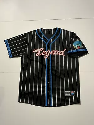 Pink Dolphin Legend Boosace Striped Button Polyester Baseball Jersey Sz. XXL • $49.99