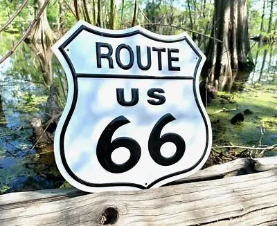 Route 66 Metal Highway Tin Sign USA Man Cave Motorcycle Garage Office Décor • $19.92