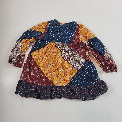 Zara Girl Dress Patchwork Size 3/4 Floral Star • $8.79