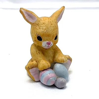 $9.99 • Buy Ceramic Bunny Rabbit Figurine Brown Easter Eggs Decor 3  Tier Tray