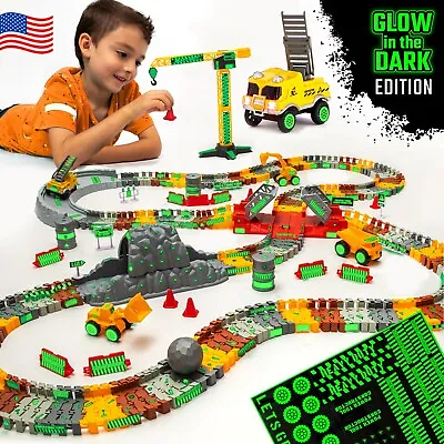 Construction Toy Track For Kids Playset Gift - Excavator Truck Crane Vehicles • $39.99