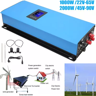 1KW / 2KW 3 Phase Wind Turbine On Grid Tie Inverter W/Limiter DC 22-65v/45-90v • $449.99