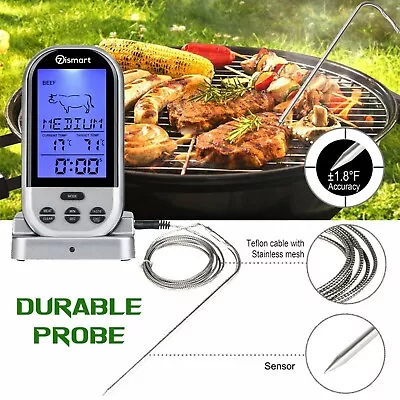 Food Meat Oven BBQ Thermometer Digital Wireless Remote Probe Cooking Set Grill • $21.48