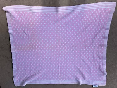 Nursery Rhyme Belk Pink/White Polka Dot Stripe Girls Lovey Security Blanket • $25