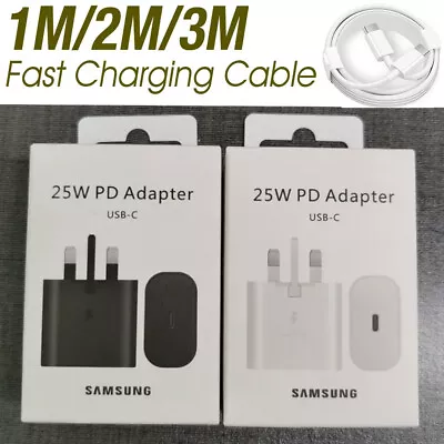 £3.49 • Buy Genuine 25W Super Fast Type C Charger Plug & Cable Samsung Galaxy S20 S21 S22
