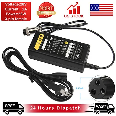 Replacement Scooter E-bike Battery Charger Adapter Power Supply 56W DC 28V 2A  • $11.99