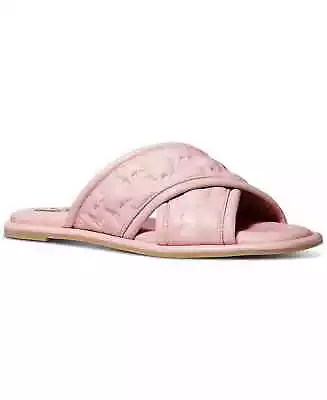 MICHAEL MICHAEL KORS Women's Gideon Crisscross Logo Slide Sandals Size 7.5 • $45.99