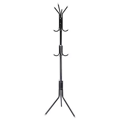 Metal Coat Rack Stand Freestanding Hat Coat Hanger 5.7ft W/12 Hooks For Bedroom • $17.66