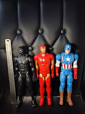 Hasbro Marvel Captain America Black Panther Iron Man 12  Action Figure Toy • £15.99