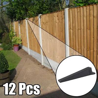 £3.99 • Buy 12 X ANTI-RATTLE FENCE PANEL SECURITY CLIPS WEDGES GRIPS STOPS RATTLING FENCES