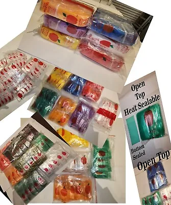 Apple Plastic Bags Baggies Jewelry Ziplock Zipper Stamp 2-100-1000 Bags Lot • $1.24